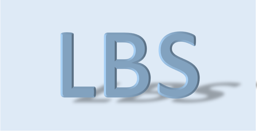 Blue text LBS