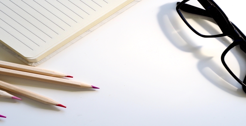 desk with school supplies